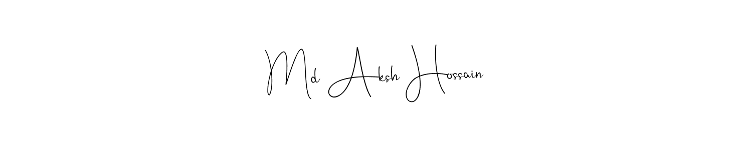 Similarly Andilay-7BmLP is the best handwritten signature design. Signature creator online .You can use it as an online autograph creator for name Md Aksh Hossain. Md Aksh Hossain signature style 4 images and pictures png