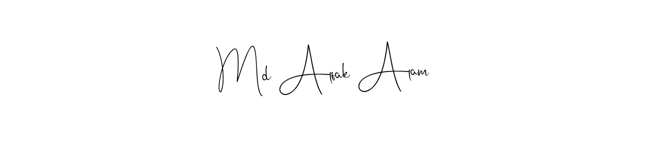 How to make Md Alfak Alam name signature. Use Andilay-7BmLP style for creating short signs online. This is the latest handwritten sign. Md Alfak Alam signature style 4 images and pictures png
