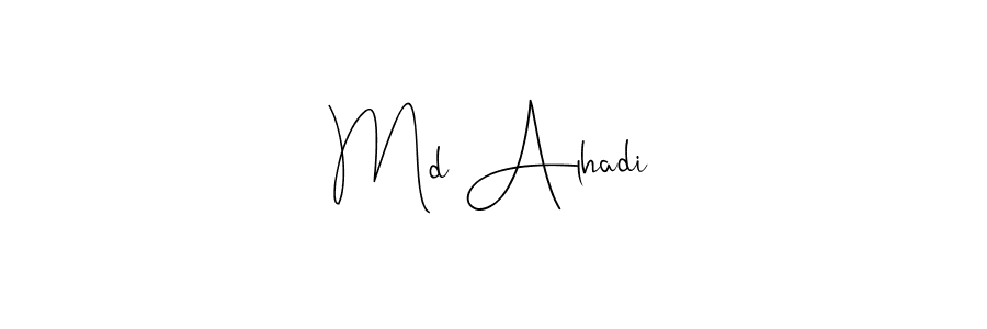 Here are the top 10 professional signature styles for the name Md Alhadi. These are the best autograph styles you can use for your name. Md Alhadi signature style 4 images and pictures png