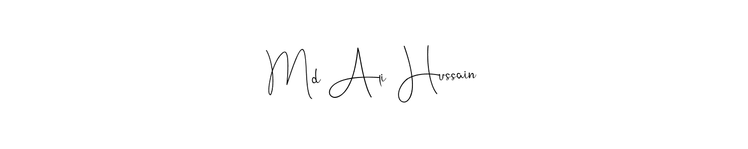 You should practise on your own different ways (Andilay-7BmLP) to write your name (Md Ali  Hussain) in signature. don't let someone else do it for you. Md Ali  Hussain signature style 4 images and pictures png