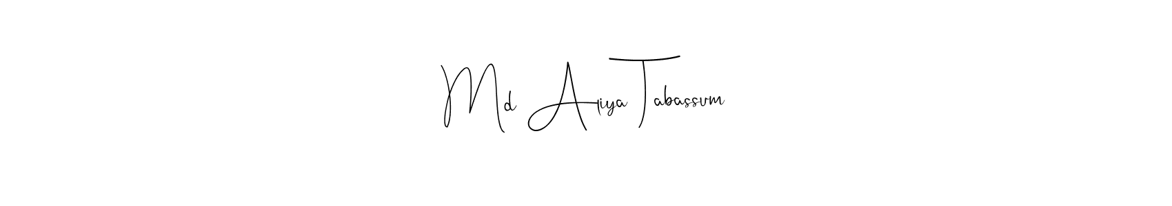 Here are the top 10 professional signature styles for the name Md Aliya Tabassum. These are the best autograph styles you can use for your name. Md Aliya Tabassum signature style 4 images and pictures png