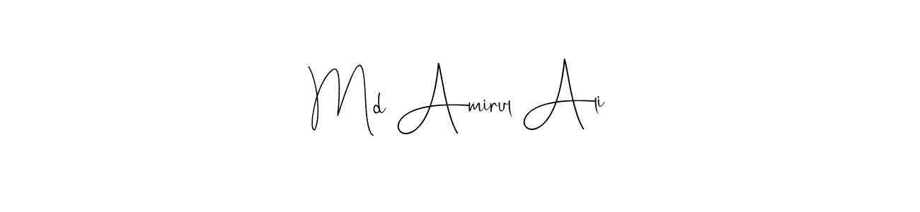 Make a beautiful signature design for name Md Amirul Ali. With this signature (Andilay-7BmLP) style, you can create a handwritten signature for free. Md Amirul Ali signature style 4 images and pictures png