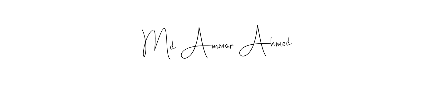 How to make Md Ammar Ahmed name signature. Use Andilay-7BmLP style for creating short signs online. This is the latest handwritten sign. Md Ammar Ahmed signature style 4 images and pictures png