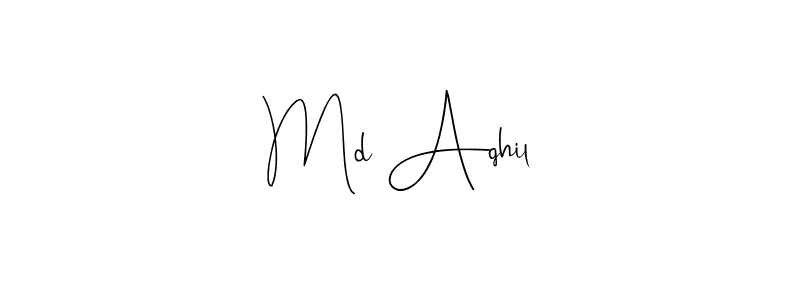 You can use this online signature creator to create a handwritten signature for the name Md Aqhil. This is the best online autograph maker. Md Aqhil signature style 4 images and pictures png