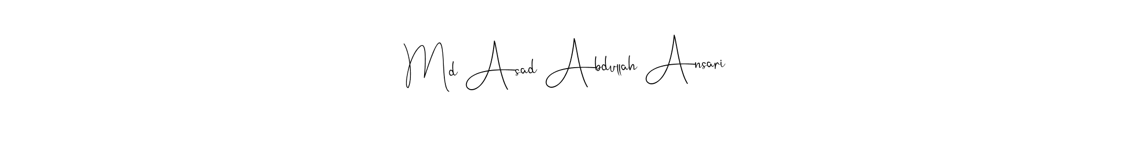 Make a short Md Asad Abdullah Ansari signature style. Manage your documents anywhere anytime using Andilay-7BmLP. Create and add eSignatures, submit forms, share and send files easily. Md Asad Abdullah Ansari signature style 4 images and pictures png