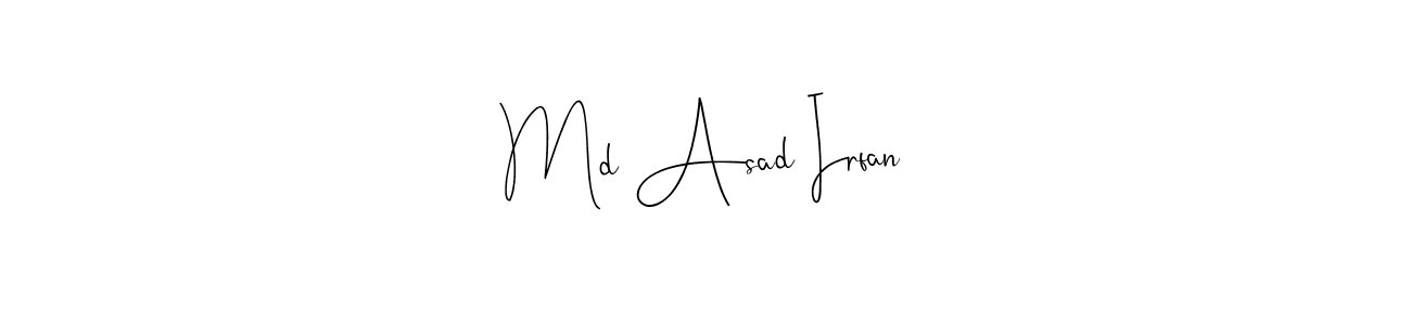 This is the best signature style for the Md Asad Irfan name. Also you like these signature font (Andilay-7BmLP). Mix name signature. Md Asad Irfan signature style 4 images and pictures png