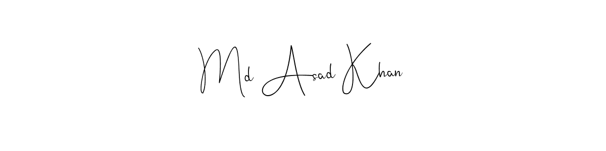 You can use this online signature creator to create a handwritten signature for the name Md Asad Khan. This is the best online autograph maker. Md Asad Khan signature style 4 images and pictures png