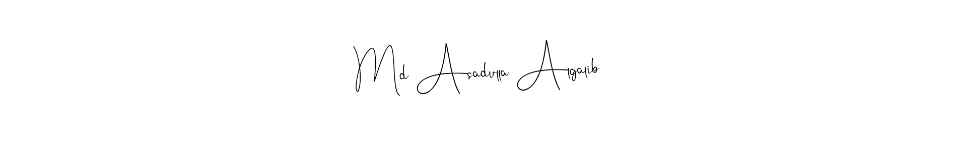 The best way (Andilay-7BmLP) to make a short signature is to pick only two or three words in your name. The name Md Asadulla Algalib include a total of six letters. For converting this name. Md Asadulla Algalib signature style 4 images and pictures png