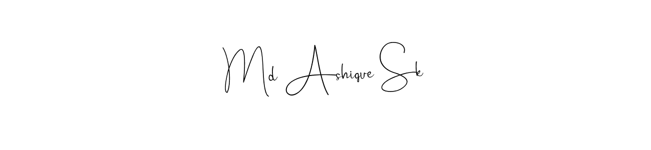 You can use this online signature creator to create a handwritten signature for the name Md Ashique Sk. This is the best online autograph maker. Md Ashique Sk signature style 4 images and pictures png