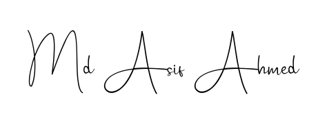 Transform the name Md Asif Ahmed into a signature masterpiece using Andilay-7BmLP font. Ideal for photographers, artists, and creators looking for watermarks. Md Asif Ahmed signature style 4 images and pictures png
