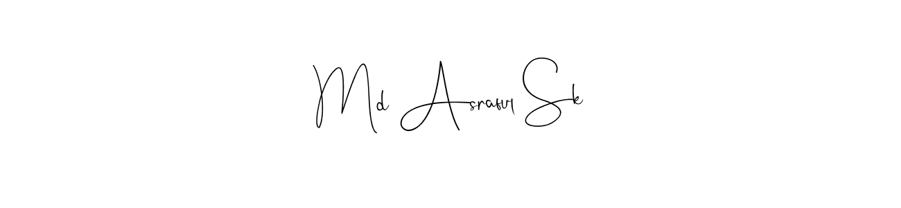 Andilay-7BmLP is a professional signature style that is perfect for those who want to add a touch of class to their signature. It is also a great choice for those who want to make their signature more unique. Get Md Asraful Sk name to fancy signature for free. Md Asraful Sk signature style 4 images and pictures png