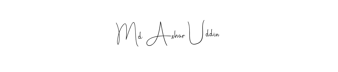 How to make Md Azhar Uddin signature? Andilay-7BmLP is a professional autograph style. Create handwritten signature for Md Azhar Uddin name. Md Azhar Uddin signature style 4 images and pictures png