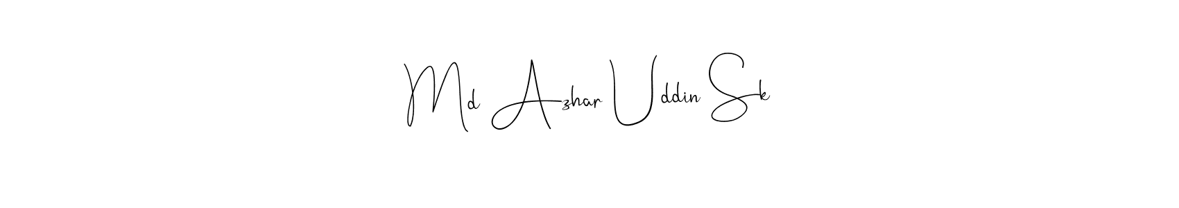 Once you've used our free online signature maker to create your best signature Andilay-7BmLP style, it's time to enjoy all of the benefits that Md Azhar Uddin Sk name signing documents. Md Azhar Uddin Sk signature style 4 images and pictures png