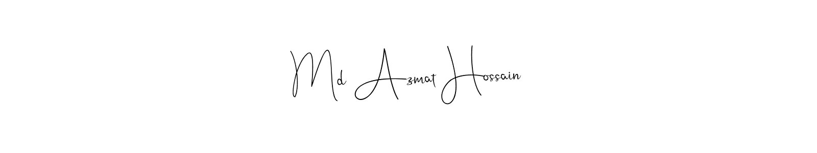 How to make Md Azmat Hossain name signature. Use Andilay-7BmLP style for creating short signs online. This is the latest handwritten sign. Md Azmat Hossain signature style 4 images and pictures png