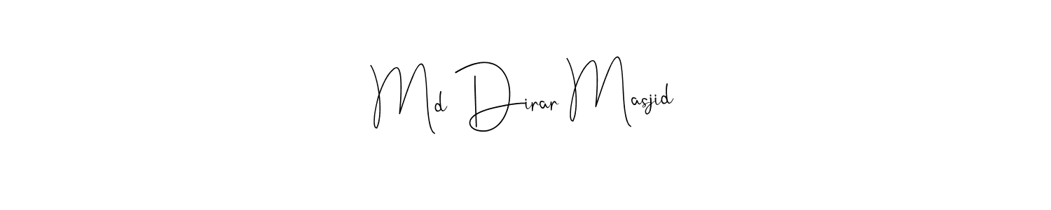 The best way (Andilay-7BmLP) to make a short signature is to pick only two or three words in your name. The name Md Dirar Masjid include a total of six letters. For converting this name. Md Dirar Masjid signature style 4 images and pictures png