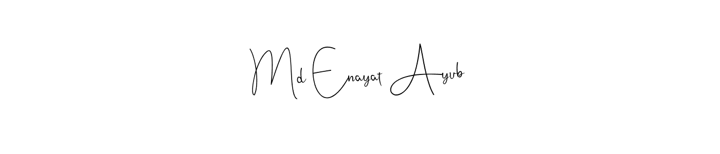 How to make Md Enayat Ayub name signature. Use Andilay-7BmLP style for creating short signs online. This is the latest handwritten sign. Md Enayat Ayub signature style 4 images and pictures png