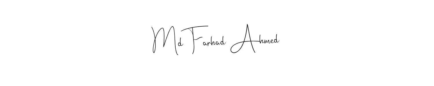 Make a beautiful signature design for name Md Farhad Ahmed. With this signature (Andilay-7BmLP) style, you can create a handwritten signature for free. Md Farhad Ahmed signature style 4 images and pictures png