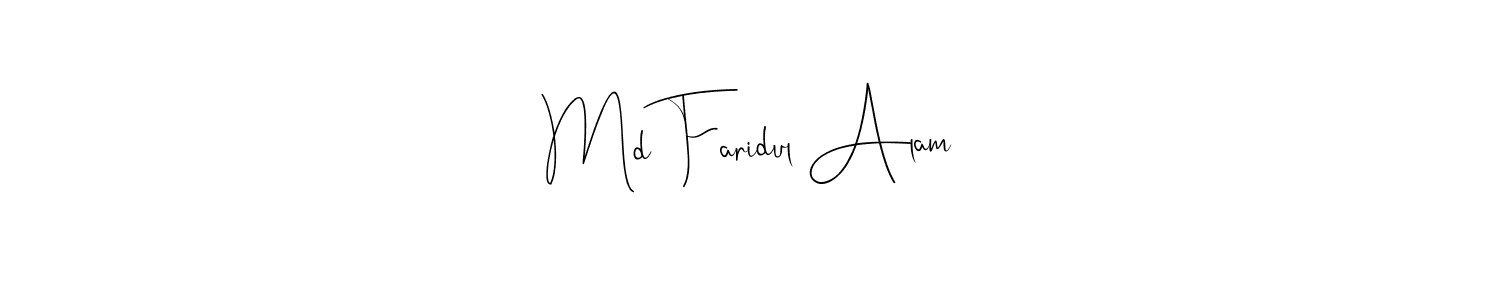 You should practise on your own different ways (Andilay-7BmLP) to write your name (Md Faridul Alam) in signature. don't let someone else do it for you. Md Faridul Alam signature style 4 images and pictures png