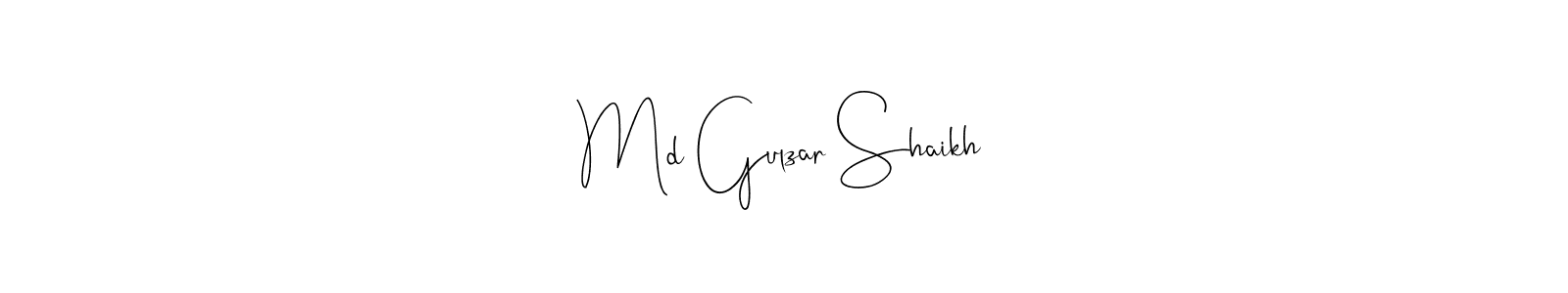 Use a signature maker to create a handwritten signature online. With this signature software, you can design (Andilay-7BmLP) your own signature for name Md Gulzar Shaikh. Md Gulzar Shaikh signature style 4 images and pictures png