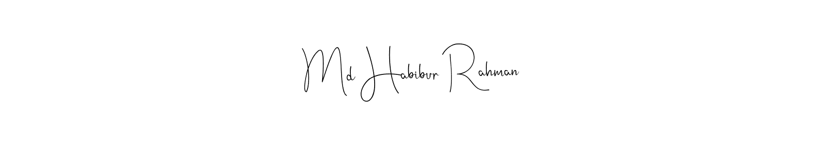 The best way (Andilay-7BmLP) to make a short signature is to pick only two or three words in your name. The name Md Habibur Rahman include a total of six letters. For converting this name. Md Habibur Rahman signature style 4 images and pictures png