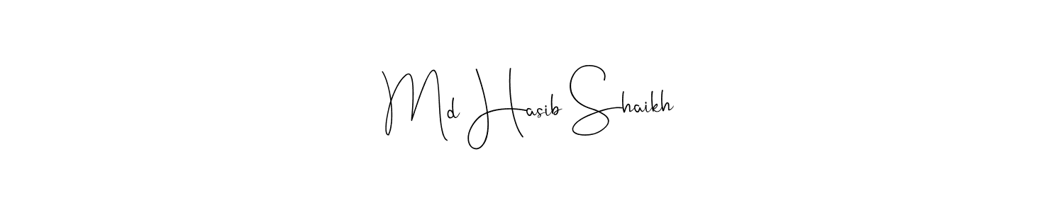 Also You can easily find your signature by using the search form. We will create Md Hasib Shaikh name handwritten signature images for you free of cost using Andilay-7BmLP sign style. Md Hasib Shaikh signature style 4 images and pictures png