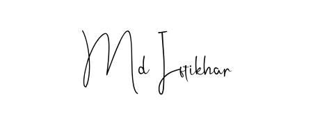 Give your name Md Iftikhar an exquisite flair with the Andilay-7BmLP script font. Ideal for contracts, resumes, and formal letterheads. Md Iftikhar signature style 4 images and pictures png