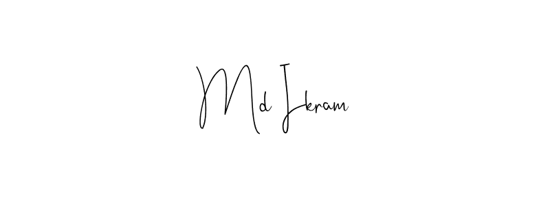 Also You can easily find your signature by using the search form. We will create Md Ikram name handwritten signature images for you free of cost using Andilay-7BmLP sign style. Md Ikram signature style 4 images and pictures png