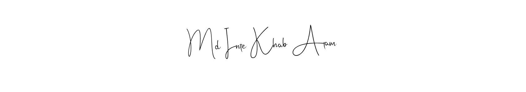 Design your own signature with our free online signature maker. With this signature software, you can create a handwritten (Andilay-7BmLP) signature for name Md Inte Khab Alam. Md Inte Khab Alam signature style 4 images and pictures png