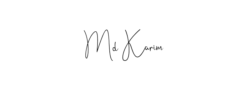 if you are searching for the best signature style for your name Md Karim. so please give up your signature search. here we have designed multiple signature styles  using Andilay-7BmLP. Md Karim signature style 4 images and pictures png