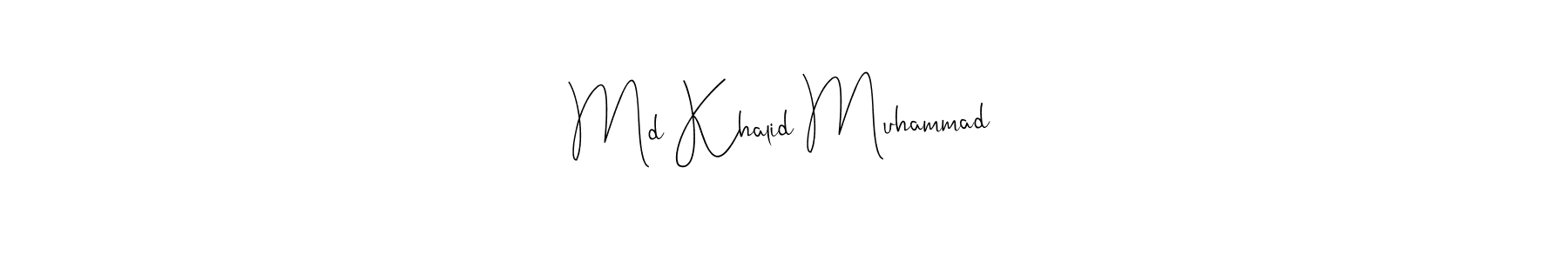 How to make Md Khalid Muhammad name signature. Use Andilay-7BmLP style for creating short signs online. This is the latest handwritten sign. Md Khalid Muhammad signature style 4 images and pictures png