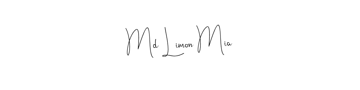 You should practise on your own different ways (Andilay-7BmLP) to write your name (Md Limon Mia) in signature. don't let someone else do it for you. Md Limon Mia signature style 4 images and pictures png