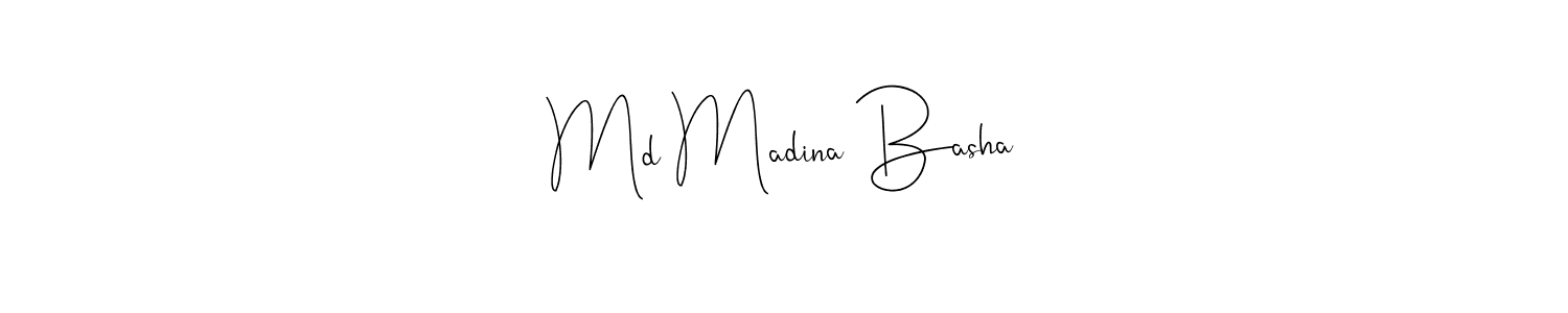 Also You can easily find your signature by using the search form. We will create Md Madina Basha name handwritten signature images for you free of cost using Andilay-7BmLP sign style. Md Madina Basha signature style 4 images and pictures png