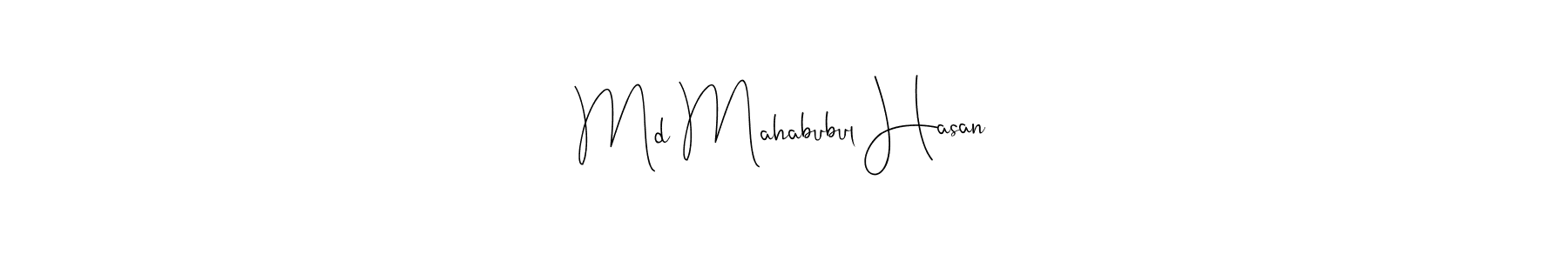 if you are searching for the best signature style for your name Md Mahabubul Hasan. so please give up your signature search. here we have designed multiple signature styles  using Andilay-7BmLP. Md Mahabubul Hasan signature style 4 images and pictures png