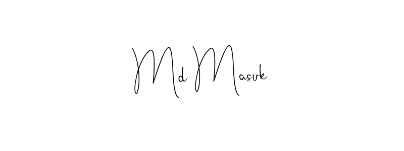 Design your own signature with our free online signature maker. With this signature software, you can create a handwritten (Andilay-7BmLP) signature for name Md Masuk. Md Masuk signature style 4 images and pictures png