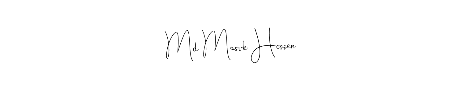 You should practise on your own different ways (Andilay-7BmLP) to write your name (Md Masuk Hossen) in signature. don't let someone else do it for you. Md Masuk Hossen signature style 4 images and pictures png