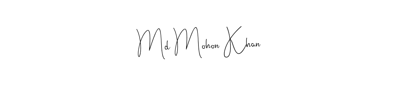 You should practise on your own different ways (Andilay-7BmLP) to write your name (Md Mohon Khan) in signature. don't let someone else do it for you. Md Mohon Khan signature style 4 images and pictures png