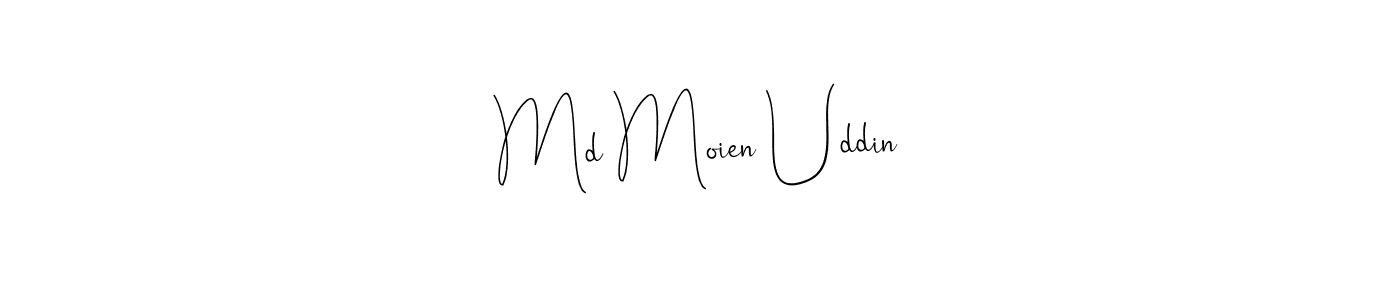 How to make Md Moien Uddin name signature. Use Andilay-7BmLP style for creating short signs online. This is the latest handwritten sign. Md Moien Uddin signature style 4 images and pictures png