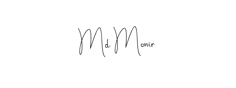 How to make Md Monir name signature. Use Andilay-7BmLP style for creating short signs online. This is the latest handwritten sign. Md Monir signature style 4 images and pictures png