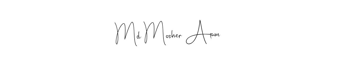 Also You can easily find your signature by using the search form. We will create Md Mosher Alam name handwritten signature images for you free of cost using Andilay-7BmLP sign style. Md Mosher Alam signature style 4 images and pictures png