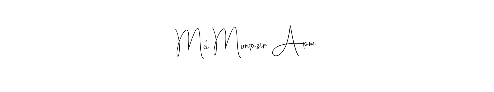 if you are searching for the best signature style for your name Md Muntazir Alam. so please give up your signature search. here we have designed multiple signature styles  using Andilay-7BmLP. Md Muntazir Alam signature style 4 images and pictures png