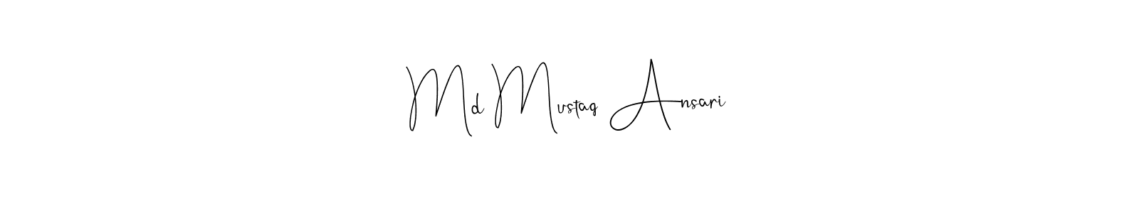 How to make Md Mustaq Ansari name signature. Use Andilay-7BmLP style for creating short signs online. This is the latest handwritten sign. Md Mustaq Ansari signature style 4 images and pictures png