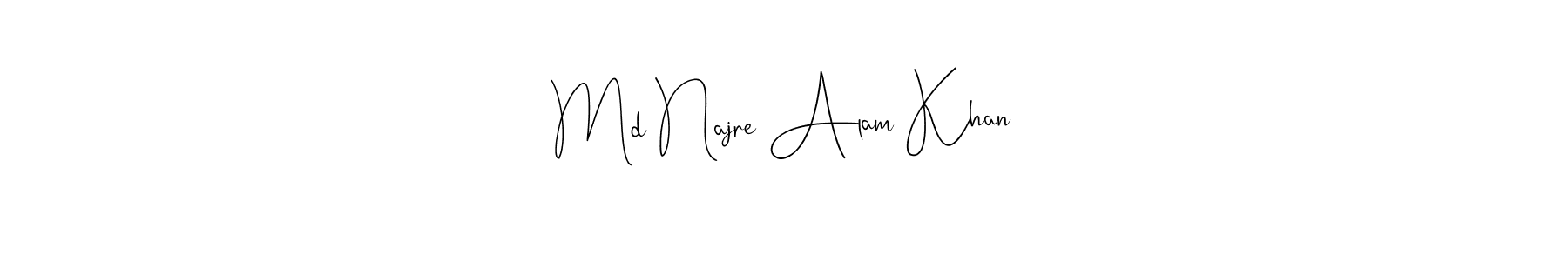 How to make Md Najre Alam Khan name signature. Use Andilay-7BmLP style for creating short signs online. This is the latest handwritten sign. Md Najre Alam Khan signature style 4 images and pictures png