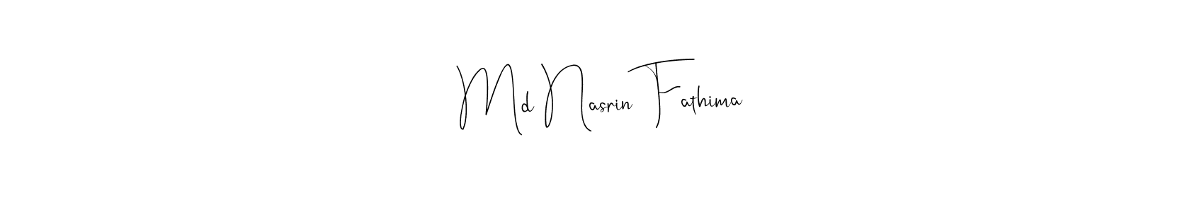 Also You can easily find your signature by using the search form. We will create Md Nasrin Fathima name handwritten signature images for you free of cost using Andilay-7BmLP sign style. Md Nasrin Fathima signature style 4 images and pictures png