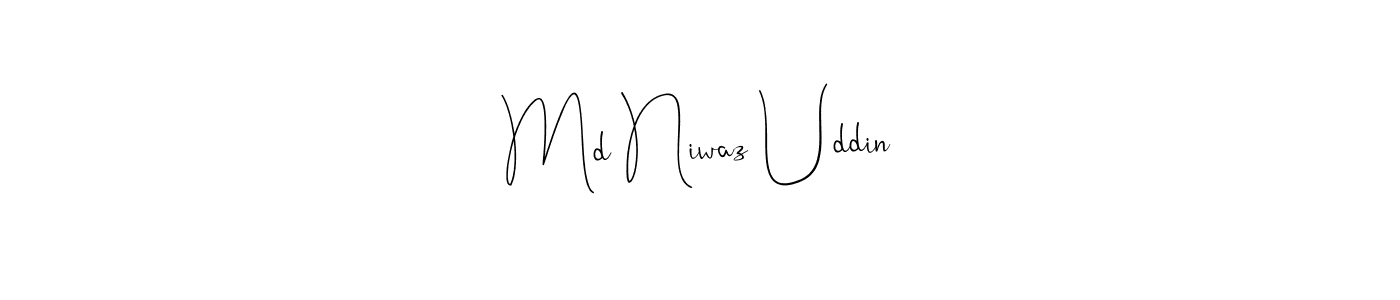 This is the best signature style for the Md Niwaz Uddin name. Also you like these signature font (Andilay-7BmLP). Mix name signature. Md Niwaz Uddin signature style 4 images and pictures png