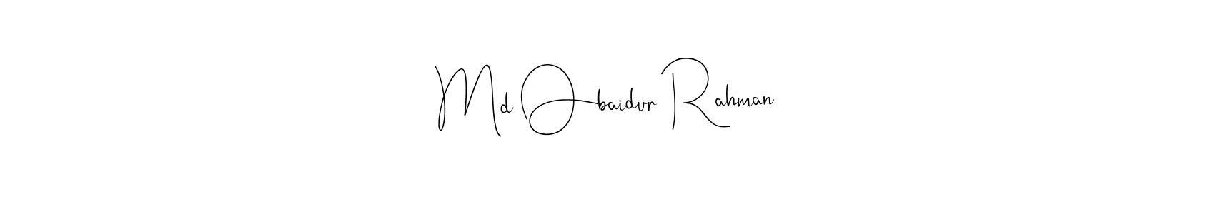 How to make Md Obaidur Rahman name signature. Use Andilay-7BmLP style for creating short signs online. This is the latest handwritten sign. Md Obaidur Rahman signature style 4 images and pictures png