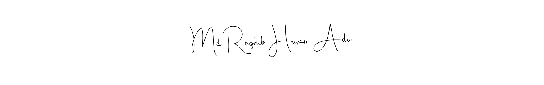 Andilay-7BmLP is a professional signature style that is perfect for those who want to add a touch of class to their signature. It is also a great choice for those who want to make their signature more unique. Get Md Raghib Hasan Ada name to fancy signature for free. Md Raghib Hasan Ada signature style 4 images and pictures png