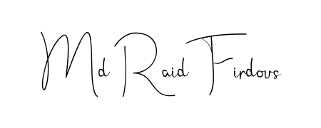 An effortless, minimalist signature concept for Md Raid Firdous using Andilay-7BmLP design. Clean lines that look great on any document. Md Raid Firdous signature style 4 images and pictures png