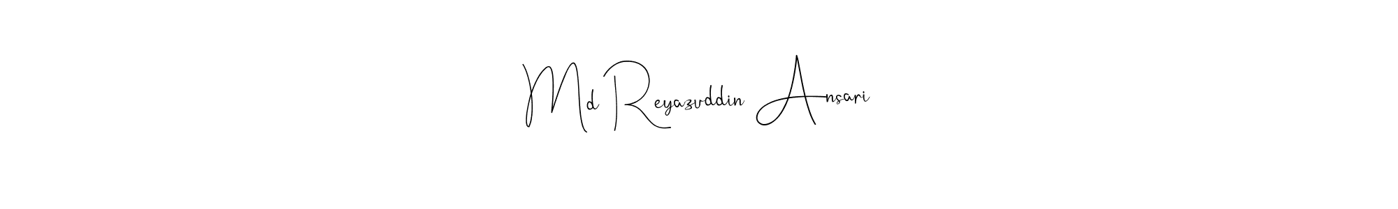 How to make Md Reyazuddin Ansari name signature. Use Andilay-7BmLP style for creating short signs online. This is the latest handwritten sign. Md Reyazuddin Ansari signature style 4 images and pictures png