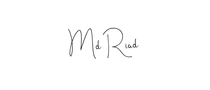 Use a signature maker to create a handwritten signature online. With this signature software, you can design (Andilay-7BmLP) your own signature for name Md Riad. Md Riad signature style 4 images and pictures png