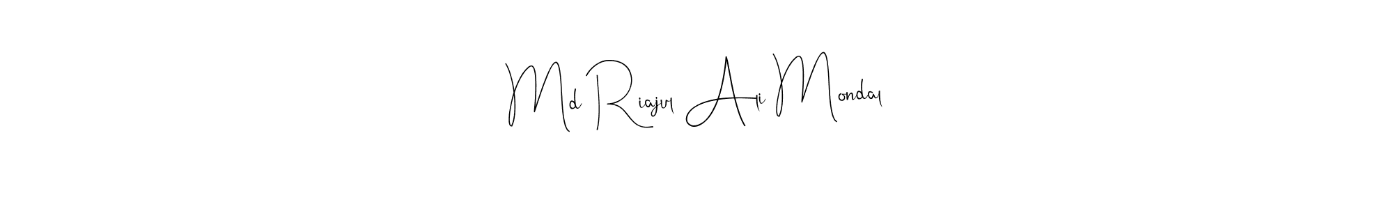 Andilay-7BmLP is a professional signature style that is perfect for those who want to add a touch of class to their signature. It is also a great choice for those who want to make their signature more unique. Get Md Riajul Ali Mondal name to fancy signature for free. Md Riajul Ali Mondal signature style 4 images and pictures png